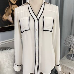 White w/ Black Trim Express- The Portfolio Shirt